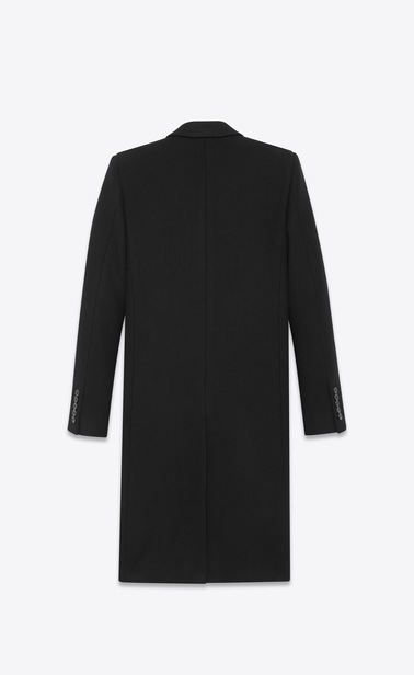 SAINT LAURENT コート レディース シグネチャー チェスターフィールドコート(ブラック/ウール) b_V4